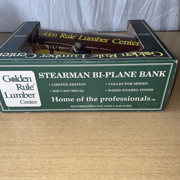 1932 Stearman Bi-Plane Bank First‎ Edition Golden Rule Lumber 1995 NIB Liberty - Picture 3 of 4